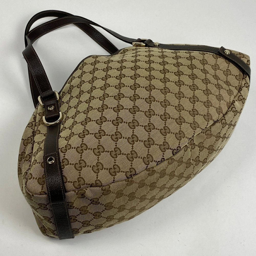 Gucci tote Abbey brown GG bag beige canvas shoulder